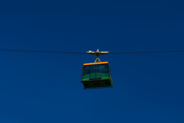 funicular on the background of blue sky