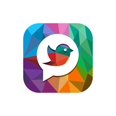 Obraz premium Geometric App Button