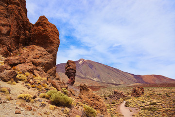 Finger Of God rock at volcano Teide in Tenerife island - Canary