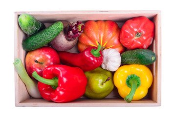 ripe vegetables in box