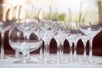 Impty Glasses of vine 