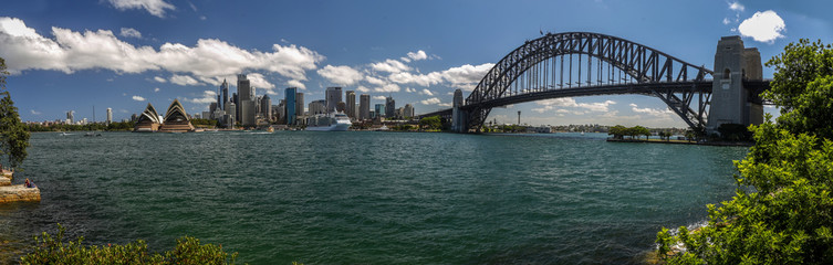 Fototapeta premium Blick von Kirribilli auf die Downtown von Sydney