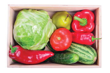 ripe vegetables in box
