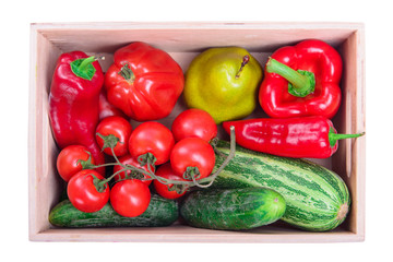 ripe vegetables in box