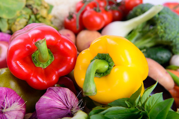 Fototapeta na wymiar peppers and vegetables