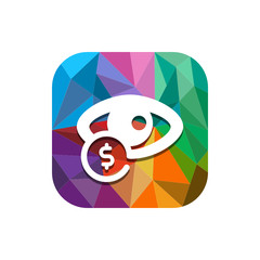 Obraz premium Geometric App Button
