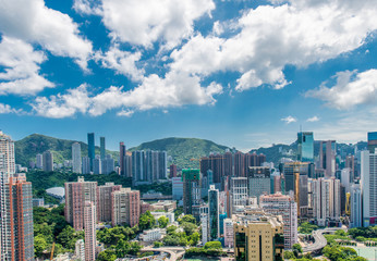 Fototapeta na wymiar View of Hong Kong during sunny day