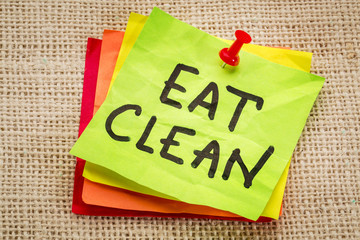 eat clean reminder on sticky note