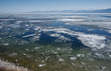 Baikal in the south almost melted