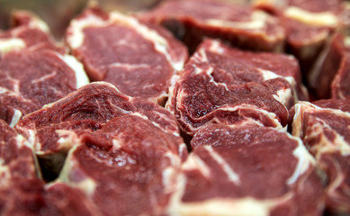 raw beef prepared for cooking steak, dinner cooking process, ing