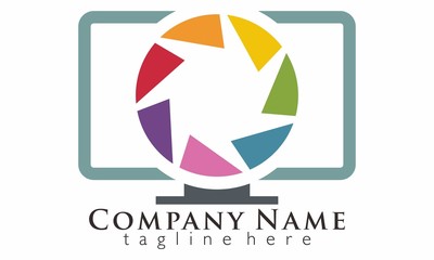 Digital Printing Rainbow logo vector