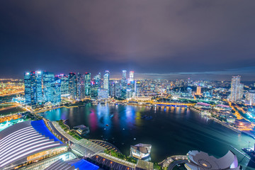 Fototapeta na wymiar Panorama of Singapore skyline downtown