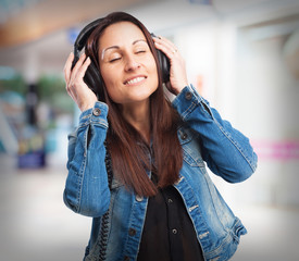 woman listening to music