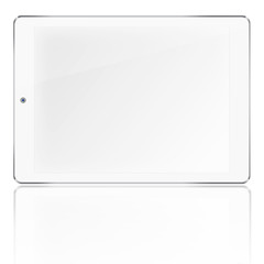 Tablet computer with blank screen.