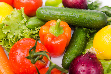 Assorted vegetables isolated on the white