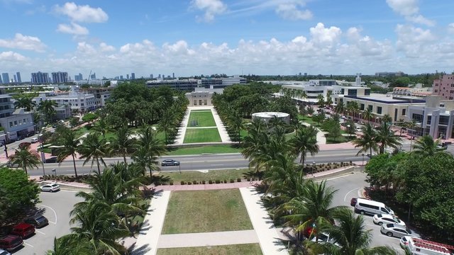 Aerial video Miami Beach Collins Park