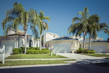 Fototapeta na wymiar Gated community houses in South Florida