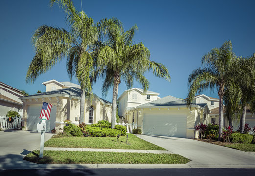 Gated community houses in South Florida