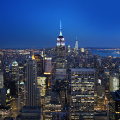 Naklejki  Panorama Nowego Jorku nocą