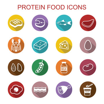 protein food long shadow icons
