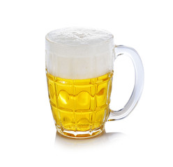 Glass of beer isolated on a white background