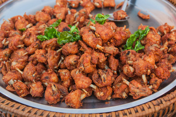 Fried Chicken with Thai Herb, Thailand market.