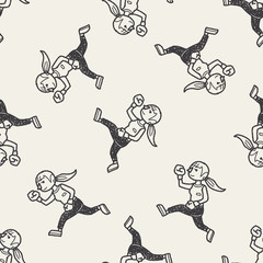 running doodle seamless pattern background