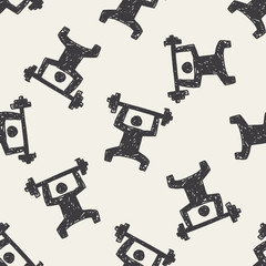 weightlifting doodle seamless pattern background