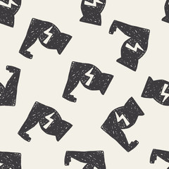 Strong muscle doodle seamless pattern background