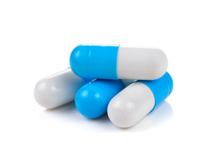 pills capsules on white background