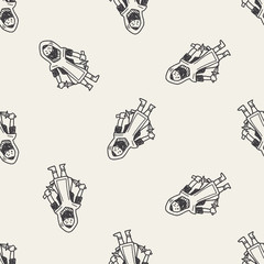 ninja doodle seamless pattern background