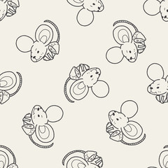 mouse doodle seamless pattern background