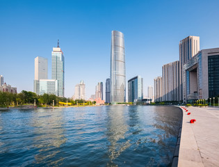 Naklejka premium beautiful coastal city of tianjin