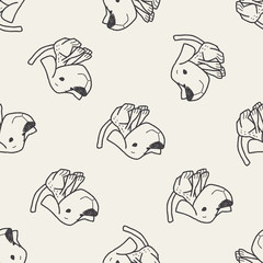 Obraz premium dog doodle seamless pattern background