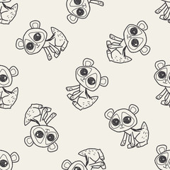 tarsier doodle seamless pattern background