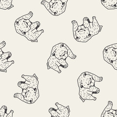 bear doodle seamless pattern background