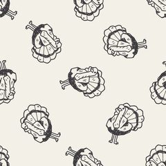 ostrich doodle seamless pattern background
