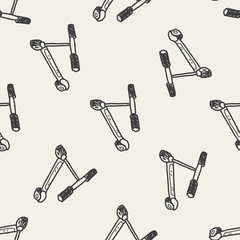 scooter doodle seamless pattern background