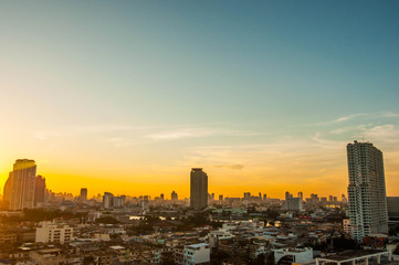 Fototapeta premium Sunrise morning in Bangkok city.