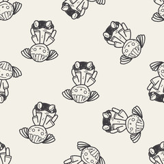 doll doodle seamless pattern background