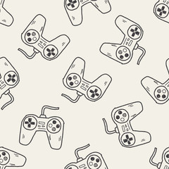 game controller doodle seamless pattern background © hchjjl