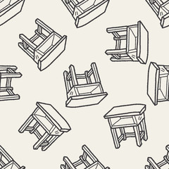 desk doodle seamless pattern background