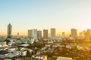 Sunrise morning in Bangkok city.