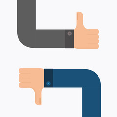 Thumbs Up and Thumbs Down illustration.