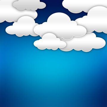 Paper clouds over blue