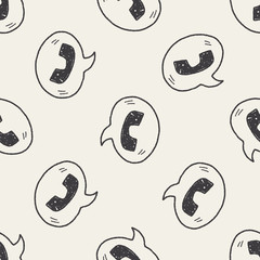 cell phone message doodle drawing seamless pattern background