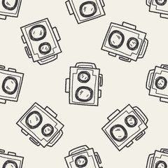 Doodle Camera seamless pattern background