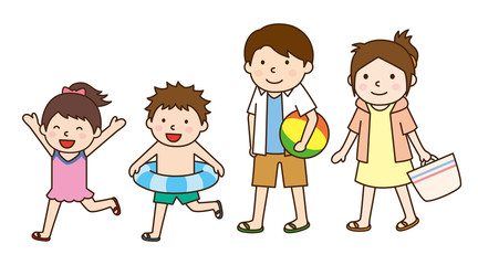 家族旅行　海　プール