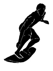 surfer on surfboard, vector illustration