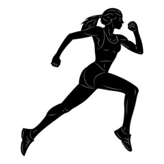 Fototapeta na wymiar woman runs, vector illustration